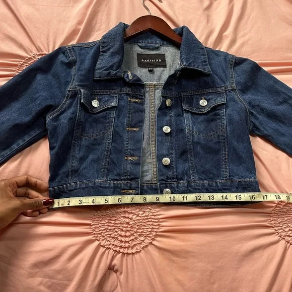 Parisian Cropped Dark Denim Jacket - Picture 5 of 8